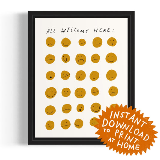 PRINT AT HOME - ALL WELCOME HERE Print