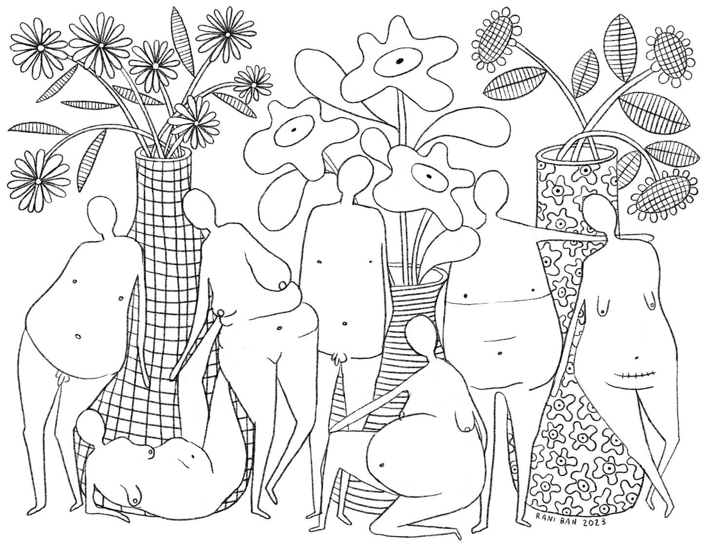 (print at home) vases coloring page