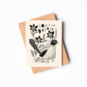 STATE FLOWER & BIRD GREETING CARD